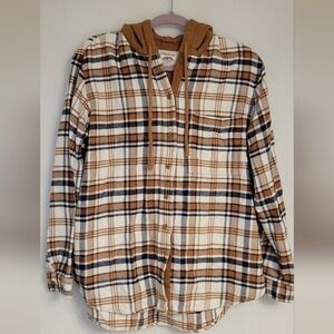American Eagle Brown Plaid Shirt